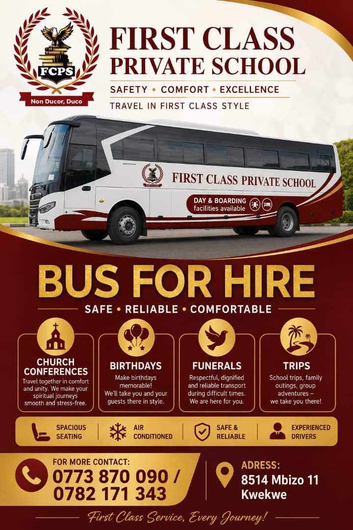 First Class bus for hire flyer