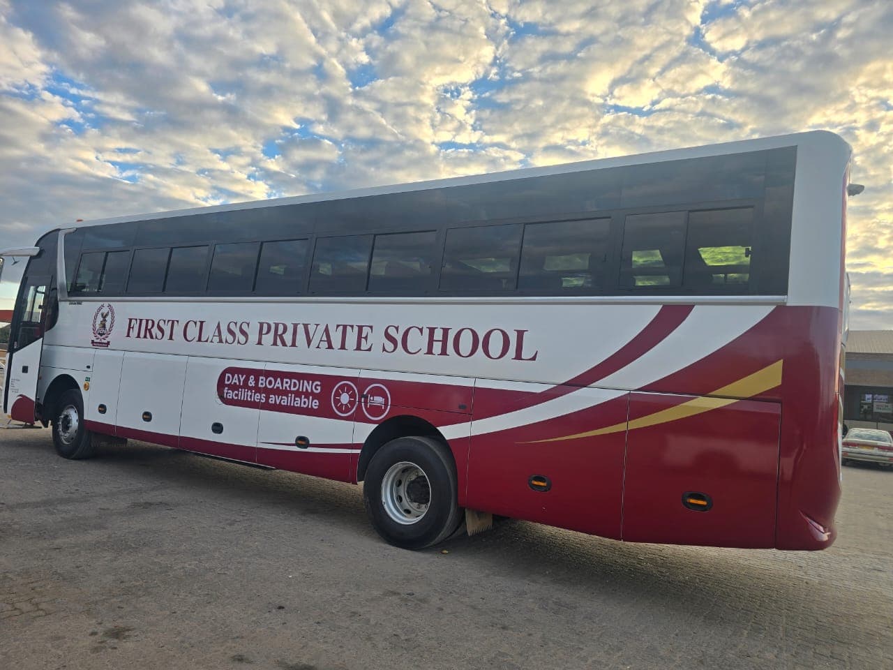 FCPS school bus — front-left
